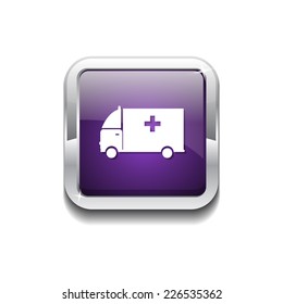 Ambulance Purple Vector Icon Button