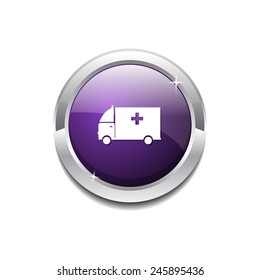 Ambulance Purple Vector Icon Button