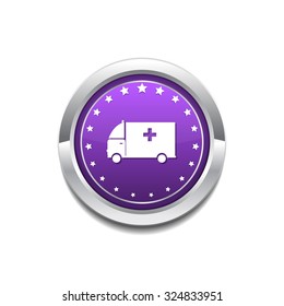 Ambulance Purple Vector Icon Button