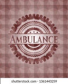 Ambulance red emblem with geometric pattern. Seamless.