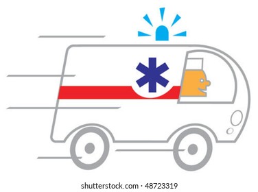 The ambulance rushed to the patient