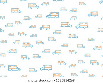 Ambulance seamless pattern design, Repeat textile design. Fabric print.
