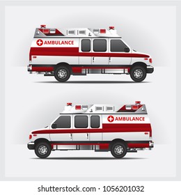 Ambulance Service Car Isolated Vector Illustration