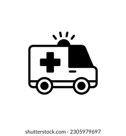 Icono del servicio de ambulancia en vector. Ilustración
