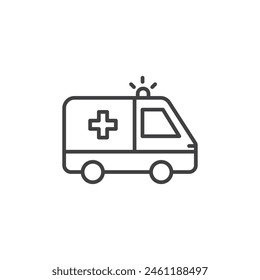 Ambulance Services Icon Set. Emergency Medical Vehicle Vector Symbol.