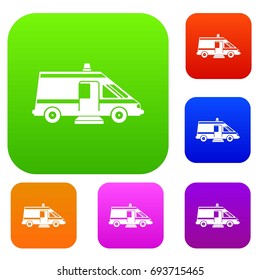 Ambulance set icon in different colors isolated vector illustration. Premium collection