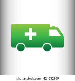 Ambulance sign. Green gradient icon