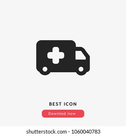Ambulance sign icon vector, medical symbol vector illustration for web and mobil app isolated on grey background