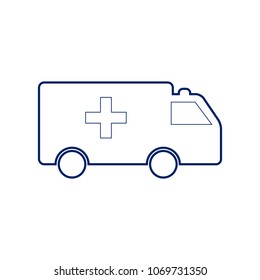 Ambulance sign illustration. Vector. Flat style black icon on white.