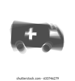 Ambulance sign illustration. Vector. Gray icon shaked at white background.
