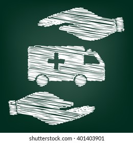 Ambulance sign scrible effect 