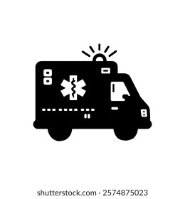 Ambulance  silhouette icon vector design.