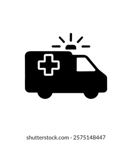 Ambulance silhouette icon vector design.