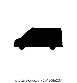 Ambulance silhouette icon vector flat design.