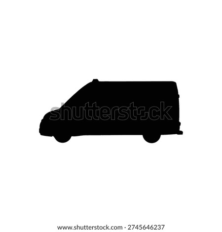 Ambulance silhouette icon vector flat design.