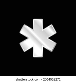 Ambulance silver plated metallic icon
