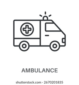 Icono de diseño de contorno de estilo simple de ambulancia