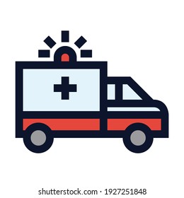 Ambulance. Simple Vector Color Icon.