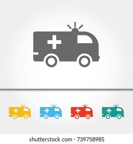 Ambulance Single Icon Vector Illustration