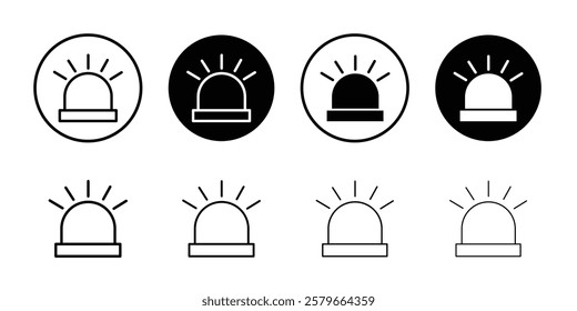 Ambulance siren icon black and white vector sign