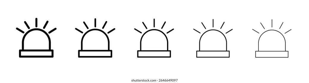 Ambulance siren icon black and white vector sign