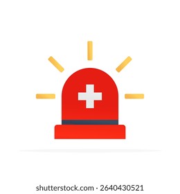 ambulance siren icon, colored flat vector. modern and minimalist design.