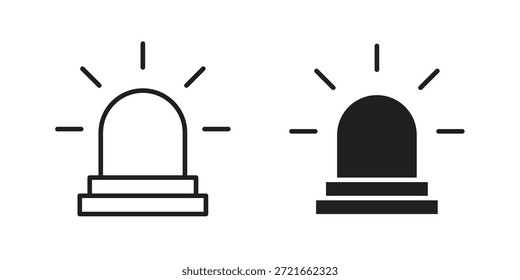 Icono de sirena de ambulancia paquete de Vector de carrera plana y delgada. Conjunto de iconos editables