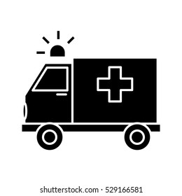 ambulance with siren icon image vector illustration design 