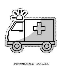 ambulance with siren icon image vector illustration design 