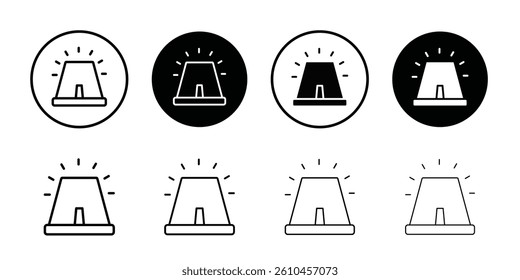 Ambulance siren icon logo set vector