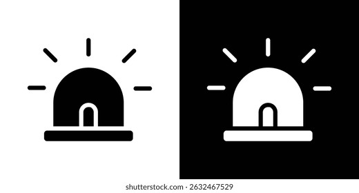 Ambulance siren icon Vector in flat style. Collection silhouettes
