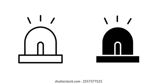 Ambulance siren Icon vector. liner and flat style icons set.