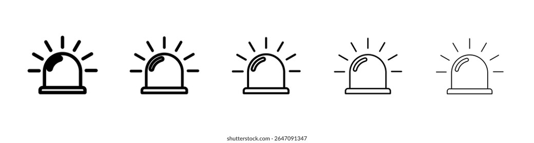 Ambulance siren icon vector outline symbol or illustration