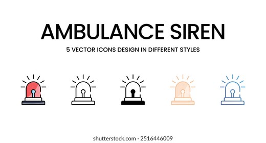 Ambulance Siren icons set vector stock illustration