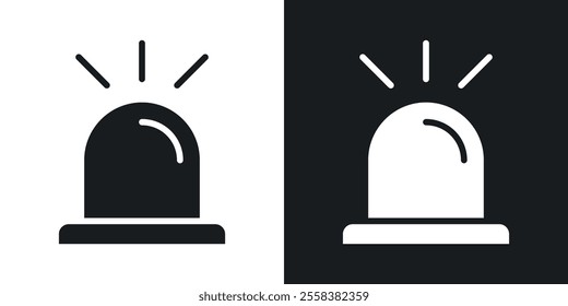 Ambulance siren icons in solid black and white colors