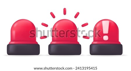 Ambulance siren lights for monitoring and warning of emergency situations. 3D vector illustration.