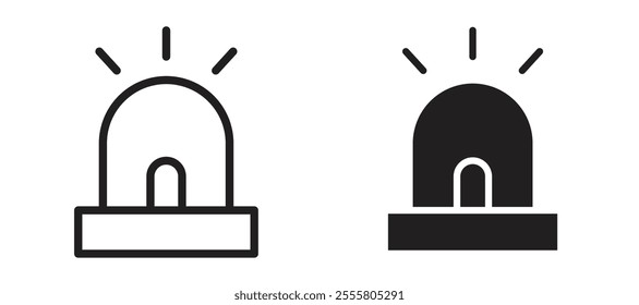 Ambulance siren liner icon vector set.