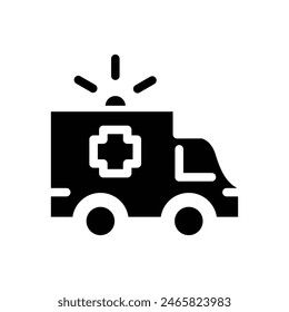 ambulance solid black icon vector design good for website and mobile app