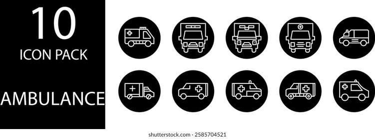 ambulance solid Editable Icons set, Simple yet effective ambulance solid icon designs, ensuring high readability in a variety of digital and print projects.