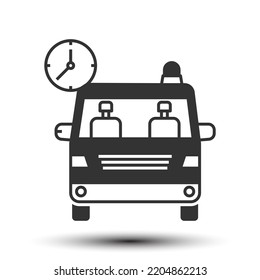 Icono sólido de ambulancia, concepto de hospital y servicio 128x128 píxel perfecto icono, en el fondo blanco para medios de interfaz de usuario del sitio web, aplicación móvil, diseño de afiches