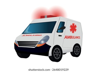 ambulance speeding cartoon. vector illustration
