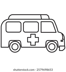 Ambulance stock icon outline vector