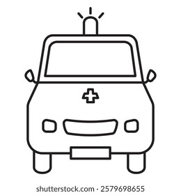 Ambulance stock icon outline vector