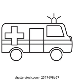 Ambulance stock icon outline vector