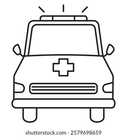 Ambulance stock icon outline vector