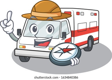 Ambulance stylized Explorer the having a compass