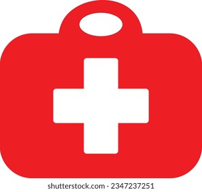 ambulance suitcase icon, line. First aid kit, medical case bag, medicine box with cross emergency symbol. clinic equipment for rescue diagnostic Vector illustration. Design on white background