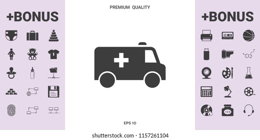 Ambulance symbol icon - graphic elements for your design