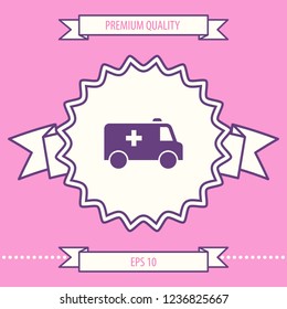 Ambulance symbol icon. Graphic elements for your design