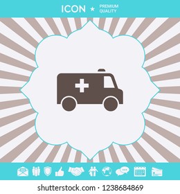 Ambulance symbol icon. Graphic elements for your design
